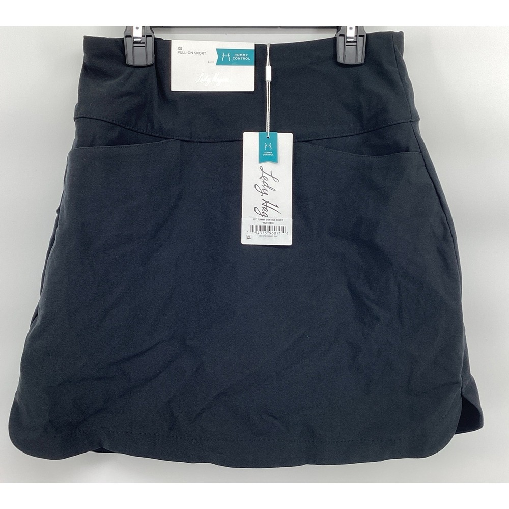 New Lady Hagen Women's 17'' Tummy Control Golf Skort XS Black NWT